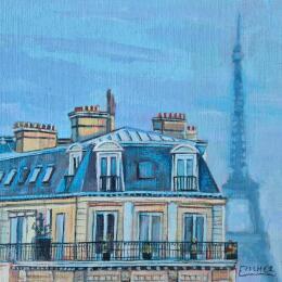 Painting La petite parisienne by Emma Fischer | Painting Realism Acrylic Urban
