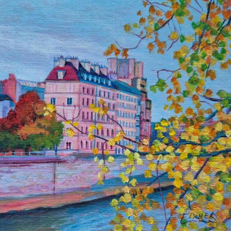 Painting Un air d'automne sur la Seine by Emma Fischer | Painting Realism Acrylic Urban
