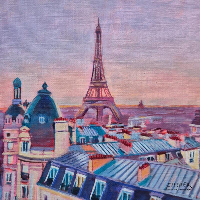 Painting Le ciel à portée de main by Emma Fischer | Painting Realism Acrylic Urban