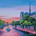 Painting L'onde Parisienne by Emma Fischer | Painting Realism Urban Acrylic