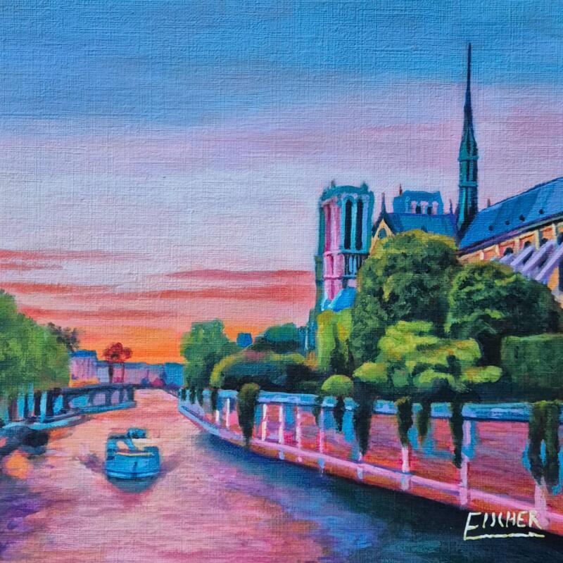 Painting L'onde Parisienne by Emma Fischer | Painting Realism Acrylic Pop icons, Urban