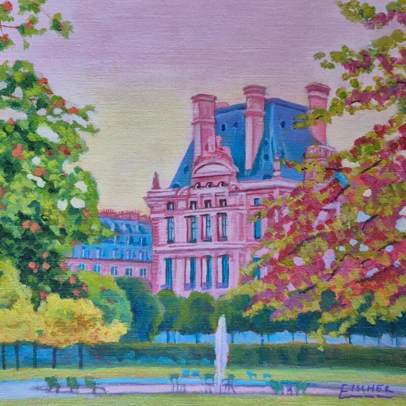 Painting Pause au Jardin by Emma Fischer | Painting Realism Acrylic Pop icons, Urban