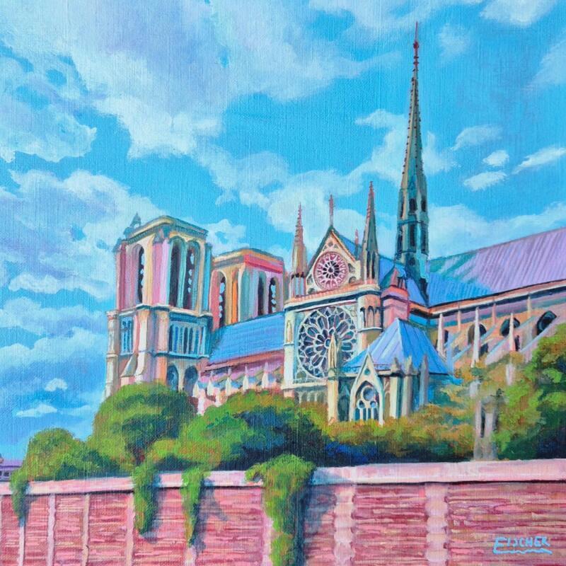 Painting La Dame Timide by Emma Fischer | Painting Realism Acrylic Urban