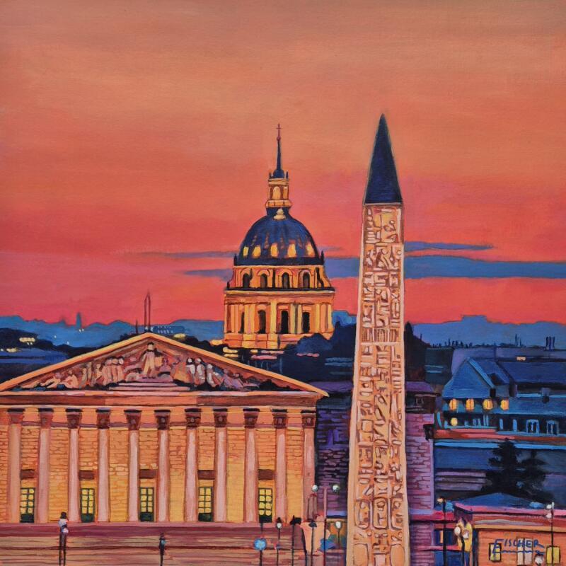 Painting Harmonie urbaine by Emma Fischer | Painting Realism Acrylic Architecture, Urban