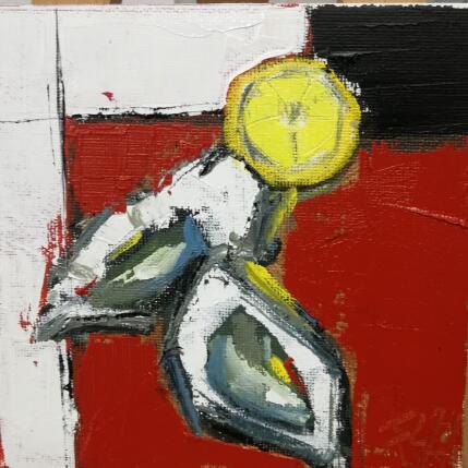 Painting HUITRES ET CITRON 2 by L'huillier Françis | Painting Figurative Oil Still-life