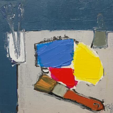 Painting COULEUR PRIMAIRE by L'huillier Françis | Painting Abstract Oil Pop icons, Still-life