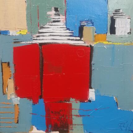 Peinture CARGO ROUGE par L'huillier Françis | Tableau Abstrait Huile Marine