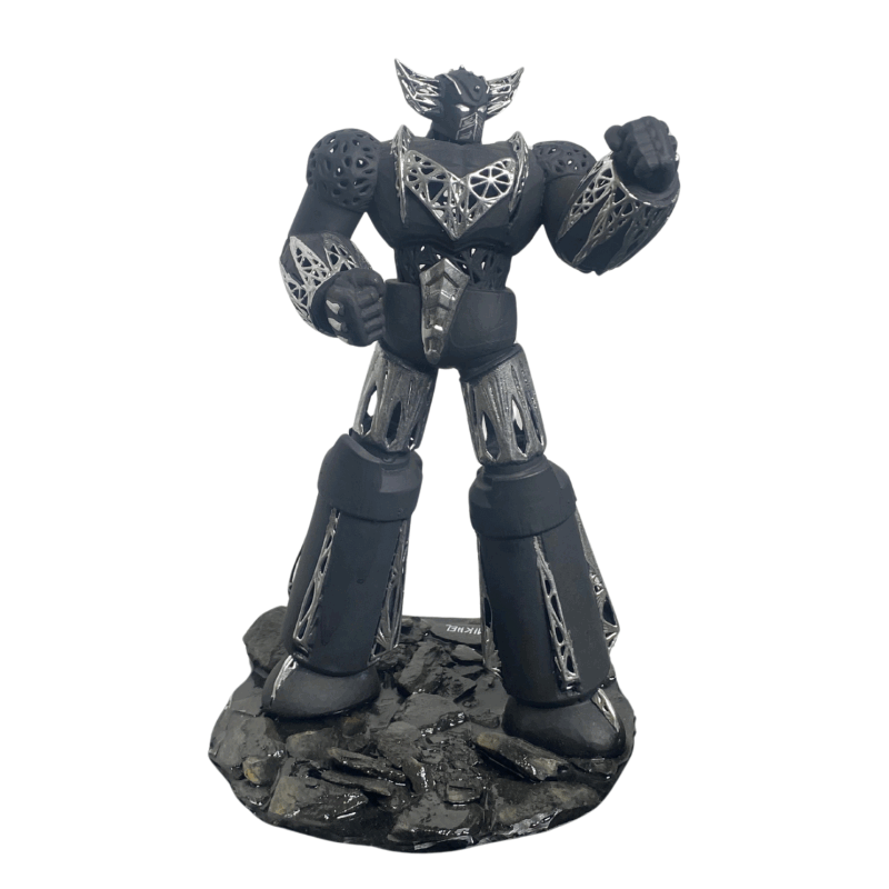 Sculpture DARK CHROME - GOLDORAK FIGHT by Mikhel Julien | Sculpture Pop-art Graffiti, Resin
