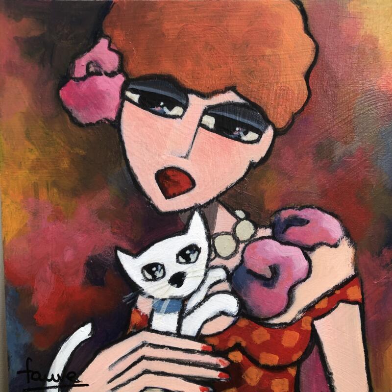 Painting Princesse  by Fauve | Painting Figurative Acrylic Animals, Life style, Pop icons