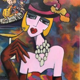 Painting Qu en penses tu by Fauve | Painting Figurative Acrylic Life style