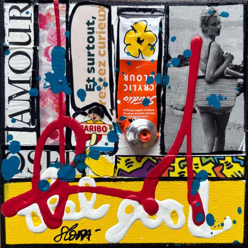 Painting Feel good by Costa Sophie | Painting Pop-art Acrylic, Gluing, Upcycling