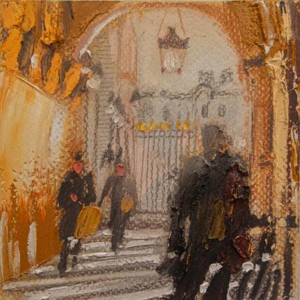 Painting Cerca de las galerías by Fran Sosa | Painting Figurative Oil Landscapes, Life style, Urban