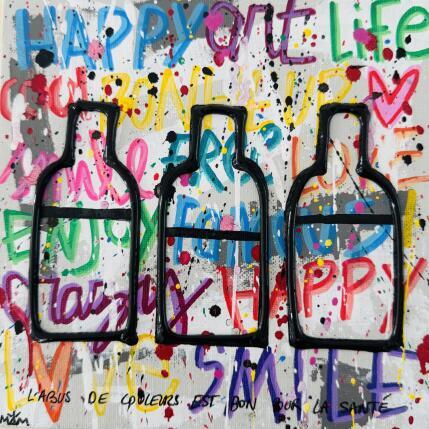 Painting 3 BOTTLES by Mam | Painting Street art Acrylic Pop icons, Society, Still-life