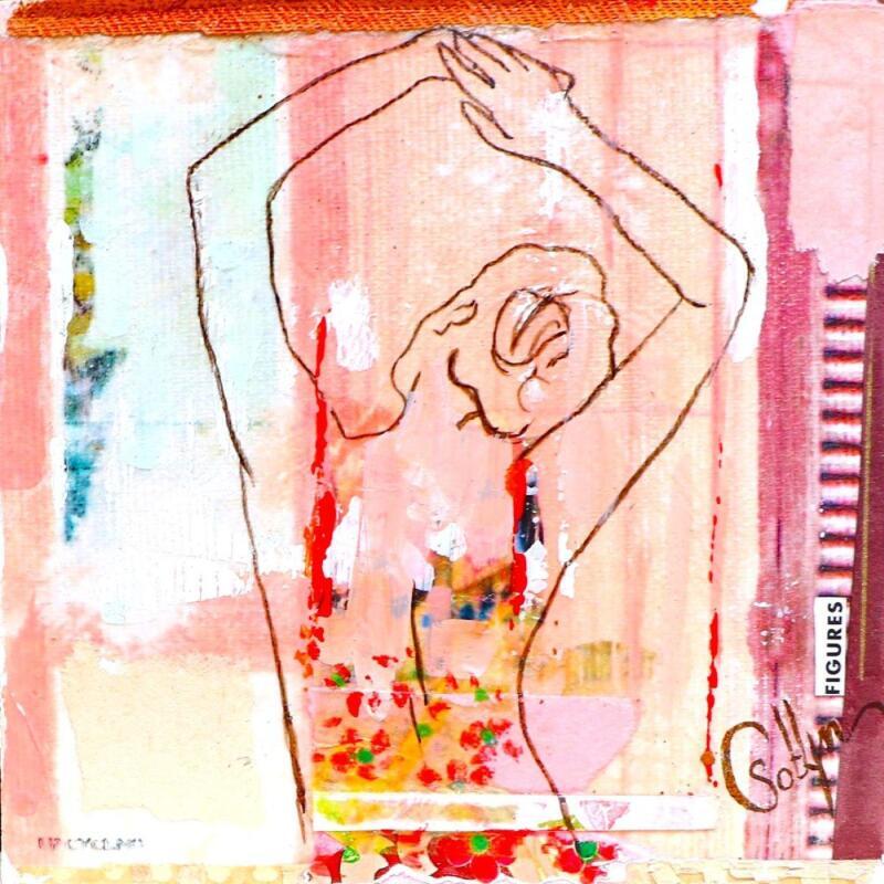 Painting SIMPLE SOIE by Sablyne | Painting Raw art Acrylic, Cardboard, Gluing, Gold leaf, Ink, Paper, Pastel, Pigments, Upcycling, Wood Life style