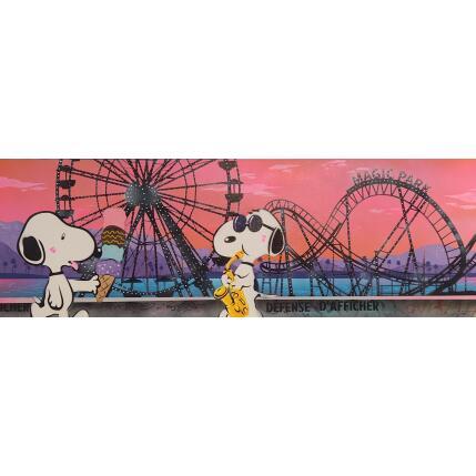Painting La promenade Snoopy by Kedarone | Painting Pop-art Acrylic, Graffiti Pop icons