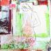 Painting O VERT DE L'EAU by Sablyne | Painting Raw art Landscapes Nature Life style Wood Cardboard Acrylic Gluing Ink Pastel Upcycling Paper Pigments