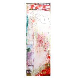 Painting JARDIN D'HIVER by Sablyne | Painting Raw art Acrylic, Cardboard, Gluing, Gold leaf, Ink, Paper, Pastel, Pigments, Upcycling, Wood Life style, Nature