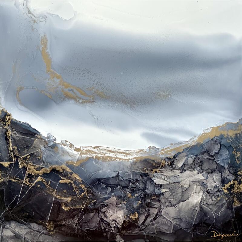 Painting Poésie minérale 2306 by Depaire Silvia | Painting Abstract Acrylic Black & White, Landscapes, Marine, Pop icons