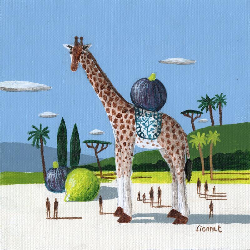 Painting Girafe aux figues by Lionnet Pascal | Painting
