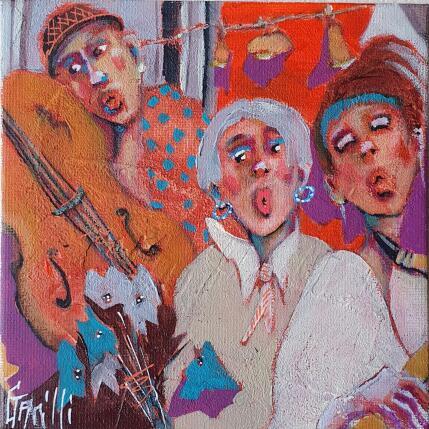 Painting les 3 soeurs en osmose by Garilli Nicole | Painting Figurative Acrylic Life style