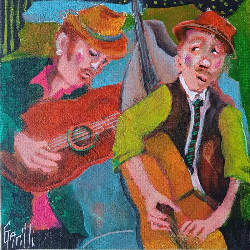 Painting jazz manouche.  by Garilli Nicole | Painting Figurative Acrylic Life style