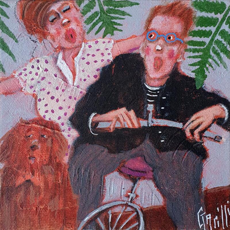 Painting promenade sportive.  by Garilli Nicole | Painting Figurative Acrylic Life style