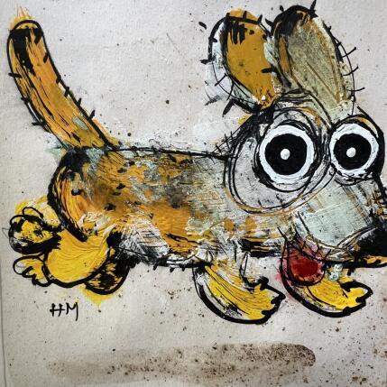 Painting Running by Maury Hervé | Painting Raw art Acrylic, Ink, Pigments, Sand Animals