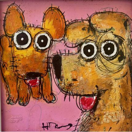 Painting Ready for fun by Maury Hervé | Painting Raw art Acrylic, Ink, Pigments, Sand Animals, Pop icons