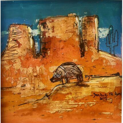 Painting javelina in AZ by Maury Hervé | Painting Raw art Acrylic, Ink, Pigments, Sand Animals, Pop icons