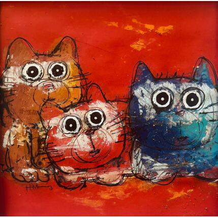 Painting So quiet by Maury Hervé | Painting Raw art Acrylic, Ink, Pigments, Sand Animals