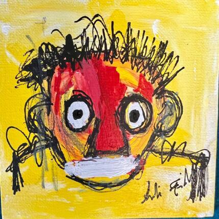 Painting AUTOPORTRAIT by Zaïdi Larbi | Painting Raw art Acrylic, Pastel, Posca