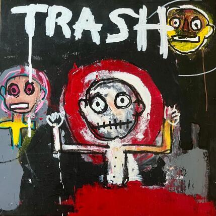 Painting TRASH by Zaïdi Larbi | Painting Raw art Acrylic, Pastel, Posca