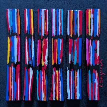 Painting Bc6 vibration rouge bleu blanc by Langeron Luc | Painting Subject matter Acrylic, Resin, Wood
