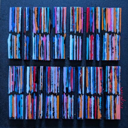 Painting Bc16 street ocre bleu by Langeron Luc | Painting Subject matter Acrylic, Resin, Wood Pop icons