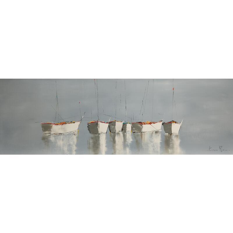 Painting Barques de marchands by Klein Bruno | Painting Figurative Oil Marine