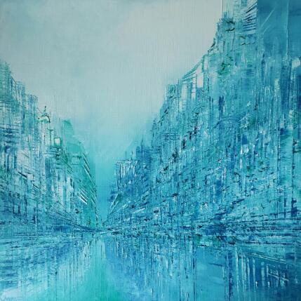Painting Light blue by Levesque Emmanuelle | Painting  Oil