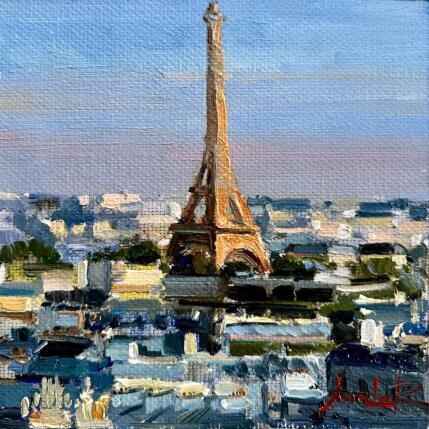 Painting Blue Sky of Paris by Xanlar | Painting Impressionism Oil Architecture, Landscapes, Pop icons, Society