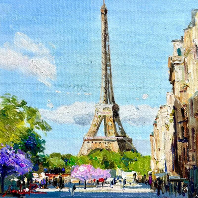 Painting Bleu de Paris by Xanlar | Painting Impressionism Oil Architecture, Landscapes, Society