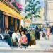 Painting Midday Espresso by Xanlar | Painting Impressionism Society Urban Life style Oil