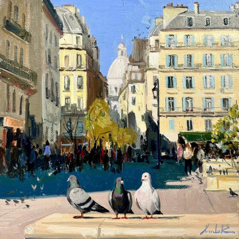 Painting Trio en Paris by Xanlar | Painting Impressionism Oil