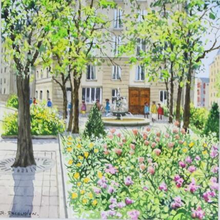 Painting Chez Emilie à Paris by Decoudun Jean charles | Painting Figurative Watercolor Urban