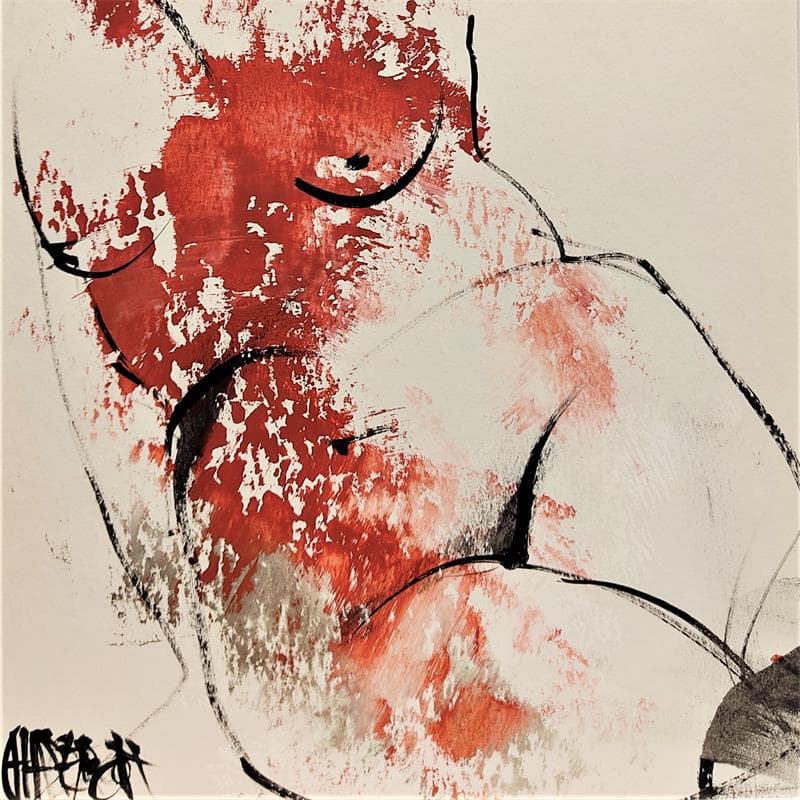 Painting MONOTYPE N°3 by Chaperon Martine | Painting Figurative Nude Acrylic