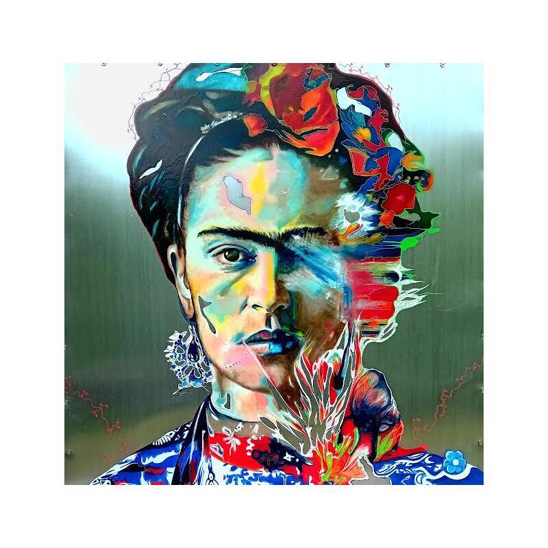 Painting Frida K. by Medeya Lemdiya | Painting Pop-art Acrylic, Metal Pop icons
