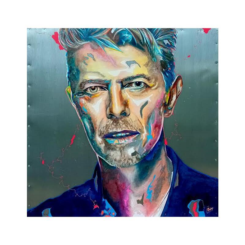 Painting David Bowie by Medeya Lemdiya | Painting Pop-art Acrylic, Metal Pop icons