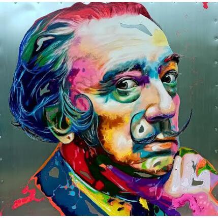 Painting Salvador Dali by Medeya Lemdiya | Painting Pop-art Acrylic, Metal Pop icons
