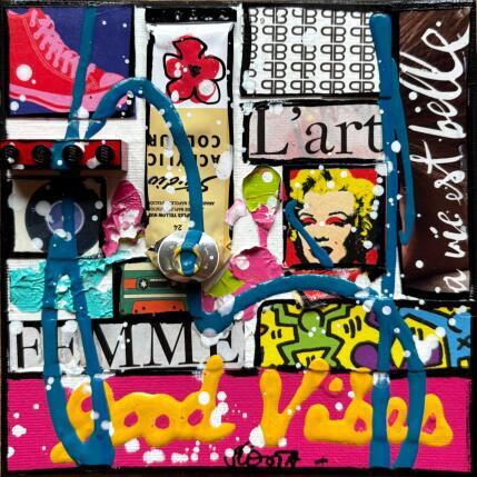 Painting Good Vibes by Costa Sophie | Painting Pop-art Acrylic, Gluing, Upcycling
