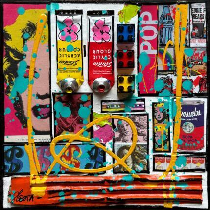 Painting POP Marylin by Costa Sophie | Painting Pop-art Acrylic, Gluing, Upcycling Pop icons