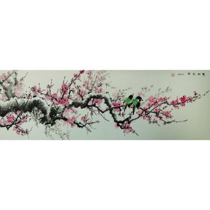 Peinture Amours florales par Du Mingxuan | Tableau Figuratif Aquarelle, Encre Animaux, Paysages