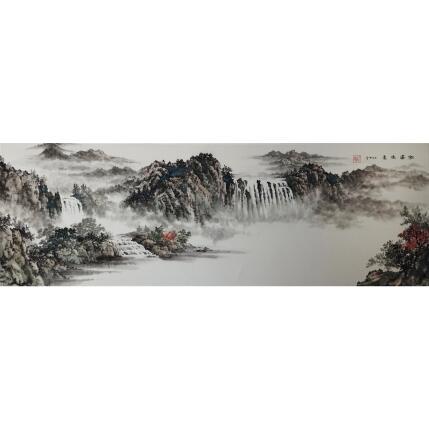 Peinture La voie du torrent par Du Mingxuan | Tableau Figuratif Aquarelle, Encre Paysages