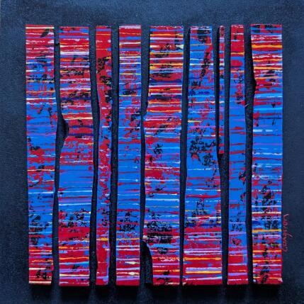 Painting Bc9 street fine rouge bleu by Langeron Luc | Painting Subject matter Acrylic, Resin, Wood